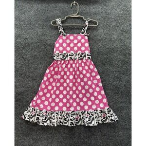 Handmade Barbie Girls Pink Polka Dot Dress Black White Barbiecore